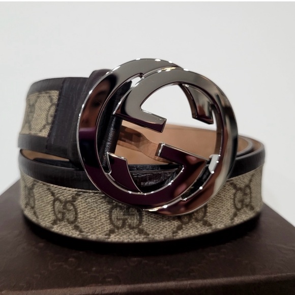 GUCCI Belt, Monogram Canvas Belt, Size 36, Like New - Picture 3 of 9